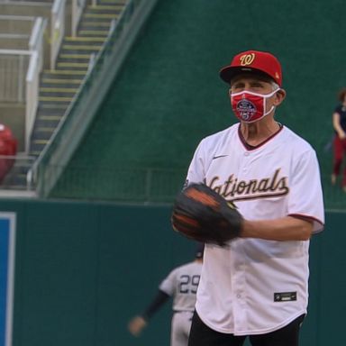 Fauci throws errant 1st pitch for Washington Nationals