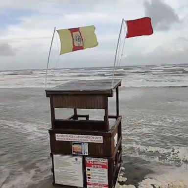 The outer bands of Hurricane Hanna impacted the Galveston coast ahead of landfall.