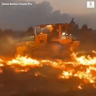 VIDEO: Bulldozers deployed by California fire crews in Lassen County