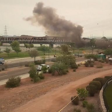 A local report said the Tempe Town Lake Bridge was heavily damaged when a train derailed and caught fire. 