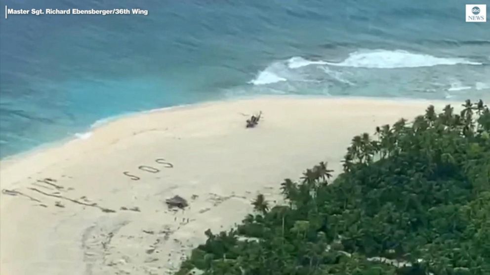 3 men rescued from Pacific island after writing SOS in sand Video ABC