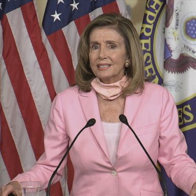 "Don't pay any attention to what the President is saying," Pelosi said, urging voters to dismiss Trump's most recent threat to send law enforcement officials to polling places. 