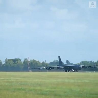 The B-52H Stratofortresses took off from an Air Force Base in Louisiana to avoid possible damage from Hurricane Laura.