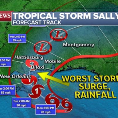 VIDEO: ABC News Live Update: Tropical Storm Sally barrels toward Gulf Coast