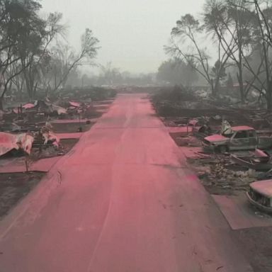 Drone video shows Oregon city nearly wiped out by wildfire