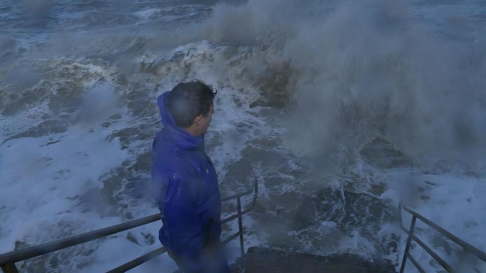 Tropical Storm Beta stirs high winds and waves off the shore of Texas