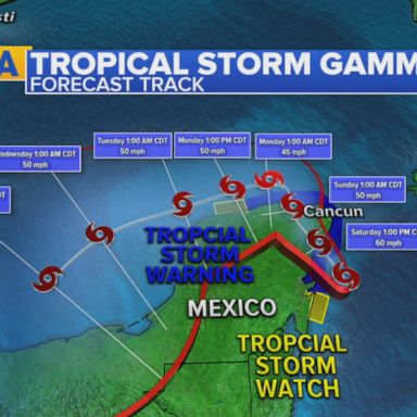 Gamma is expected to make landfall on the Yucatan Peninsula later Saturday.