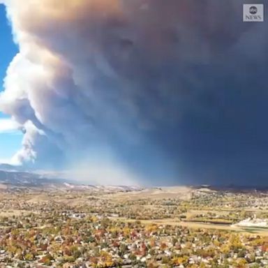 Smoke from the Cameron Peak Fire filled the sky as the blaze continued to burn across northern Colorado.