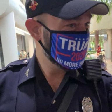 VIDEO: Police officer faces disciplinary action for wearing Trump mask while voting