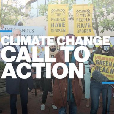 Progressive Democrats rallied at the Democratic National Committee's headquarters in D.C. to demand President-elect Joe Biden's bold action on climate change.