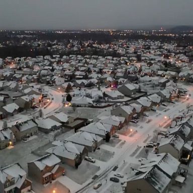 An arctic blast brought snow in Louisville, Kentucky, on Christmas Day.