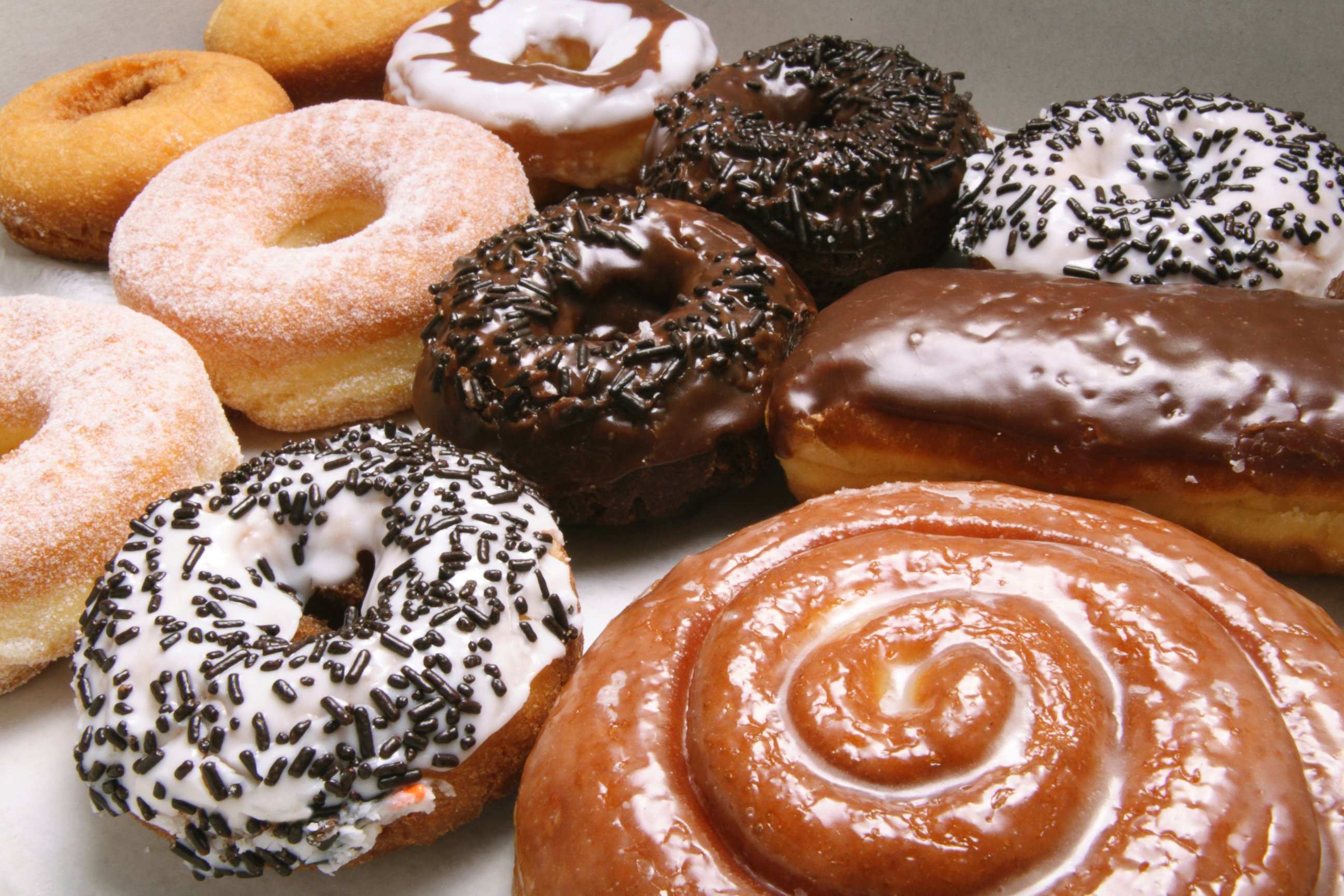PHOTO: A variety of doughnuts is shown.