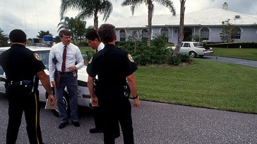PHOTO: Police stand outside of Marlene Warren's house after her murder in this undated photo.