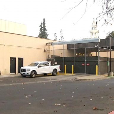 Police in central California are on the hunt for six men they say escaped from a jail late Saturday night by scaling down its walls from the roof with homemade rope.