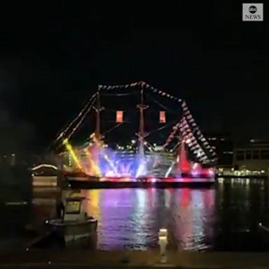 Fireworks lit up the sky as the countdown kicked off for Super Bowl LV in Tampa, Florida.