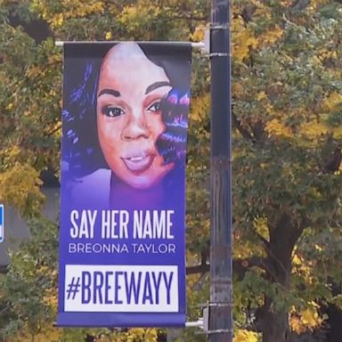 Family and friends gathered at Jefferson Square Park in Louisville, Kentucky, to honor Breonna Taylor on the one-year anniversary of her death.