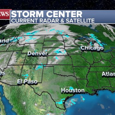 States from Nebraska to Wisconsin are seeing damaging winds while rain and snow showers hit the northern Rockies.