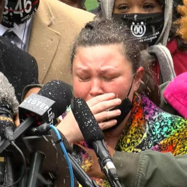 The family of police-shooting victim Daunte Wright gave an emotional plea for accountability, alongside the family of George Floyd, during a news conference with attorney Ben Crump. 