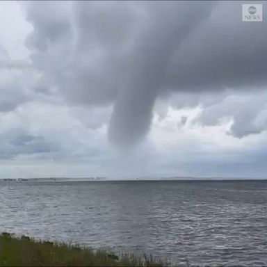 A massive waterspout was reported off Seaside Heights in New Jersey, making for a stunning sight as it turned offshore.