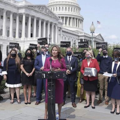 Representative Jackie Speier reintroduced the ‘I am Vanessa Guillen act’ in front of the Capitol building Thursday.