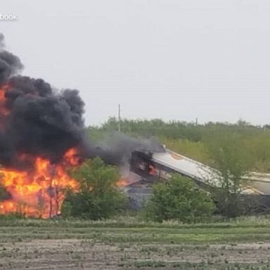 Residents near Sibley, Iowa, evacuated after a freight train carrying fertilizer derailed and caught fire.