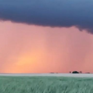 Storm clouds and lightning created a striking scene near Goodland, Kansas.