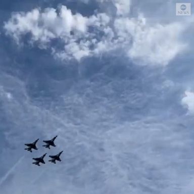 The U.S. Air Force Thunderbirds squadron rehearsed ahead of their Memorial Day weekend show at Jones Beach State Park in New York.