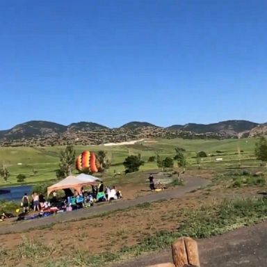 Three passengers were transported with non-life-threatening injuries after a hot air balloon crashed near Denver, authorities said.