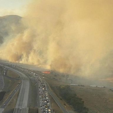 The Tumbleweed Fire was sparked just before 2 p.m. in California on Sunday.