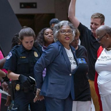 VIDEO: Congresswoman arrested after voting rights protest in Senate office building