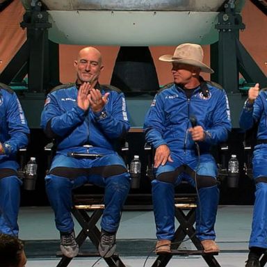 VIDEO: Jeff Bezos, launch crew hold post-launch press briefing