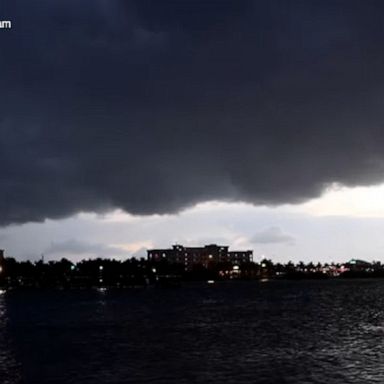 Dark clouds loomed over Key West, Florida, as Fred, which is forecast to become a tropical storm, nears the region.