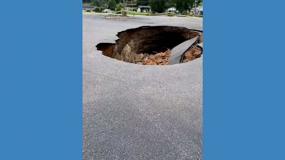 Video Sinkhole opens in North Carolina after storm - ABC News