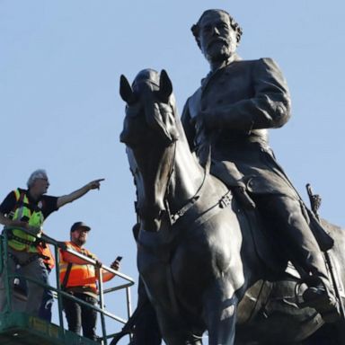 PHOTO: A giant statue of Confederate Gen. Robert E. Lee in Richmond, Virginia, will be removed this week.