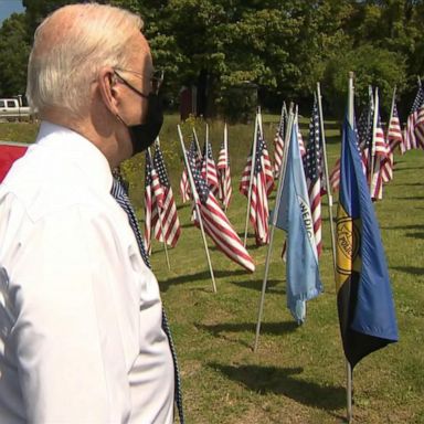 President Joe Biden paid a visit to the Shanksville Volunteer Fire Company in Pennsylvania, which was first to respond to the Flight 93 crash on Sept. 11, 2001.