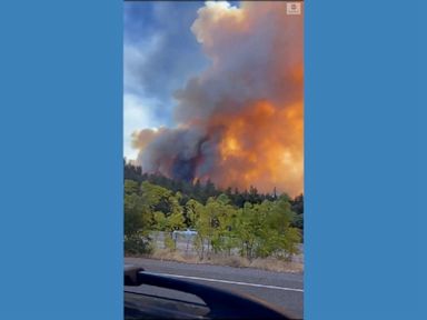 WATCH: Flames from Fawn Fire shut down California highway
