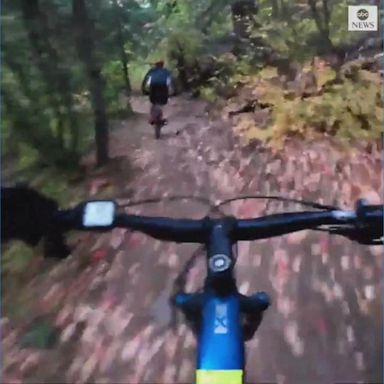 A cyclist's helmet camera captures beautiful fall colors in Utah.