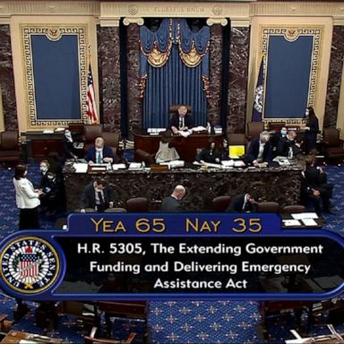 The Senate approved the temporary funding bill with a 65-35 vote. 