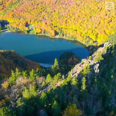 Stunning drone footage captured autumnal colors in full effect in New Hampshire.