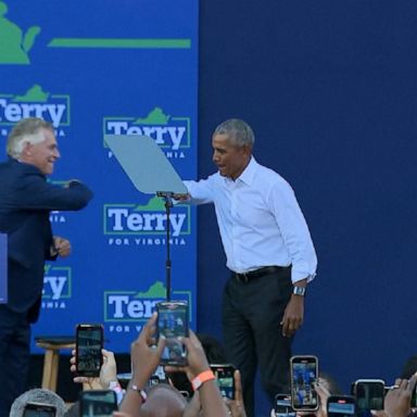 Former President Barack Obama attended a campaign event to support Virginia Democratic gubernatorial candidate Terry McAuliffe.