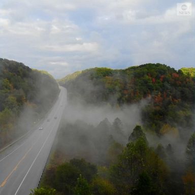 A drone captured images over Kentucky's Daniel Boone National Forest.