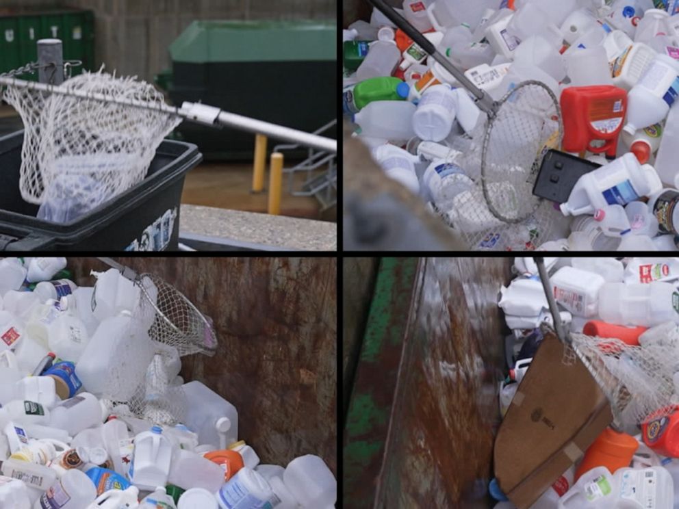 We put dozens of trackers in plastic bags for recycling. Many were trashed.  - ABC News