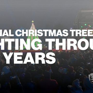 Watch past presidents light the White House Christmas tree over the years.