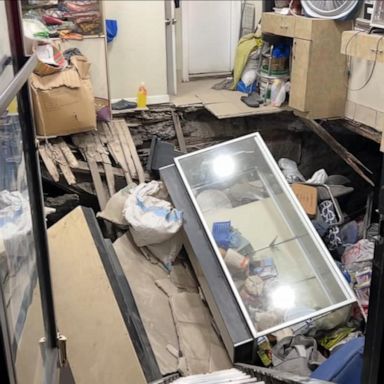 The first floor of the New Klaman Hair Braiding store on 1351 Prospect Ave collapsed into the basement on Sunday evening leaving three people injured.