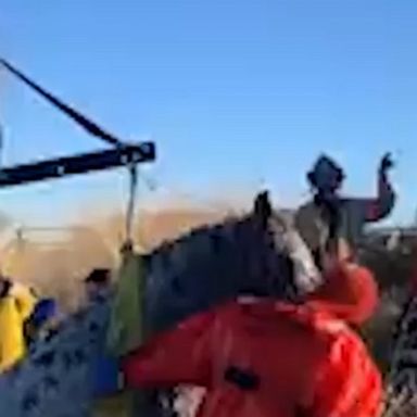 First responders in Colorado used a crane to pull a horse from a frozen lake after the horse fell into it when it wandered onto the ice.