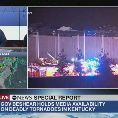 At least 70 people were killed in western Kentucky, and the death toll could exceed 100 people, Gov. Andy Beshear said.