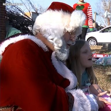 Santa Claus paid a special visit to Dawson Springs, Kentucky, to give gifts to children whose homes were damaged by tornadoes.