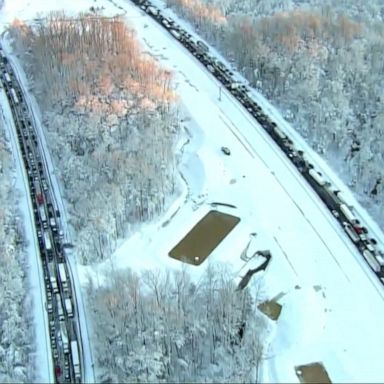 Heavy snow left many motorists stranded overnight. 