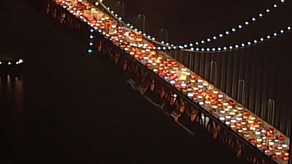 Video Accident blocks lanes on California's Bay Bridge - ABC News