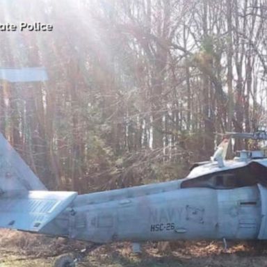 VIDEO: Navy helicopter makes crash landing in Virginia